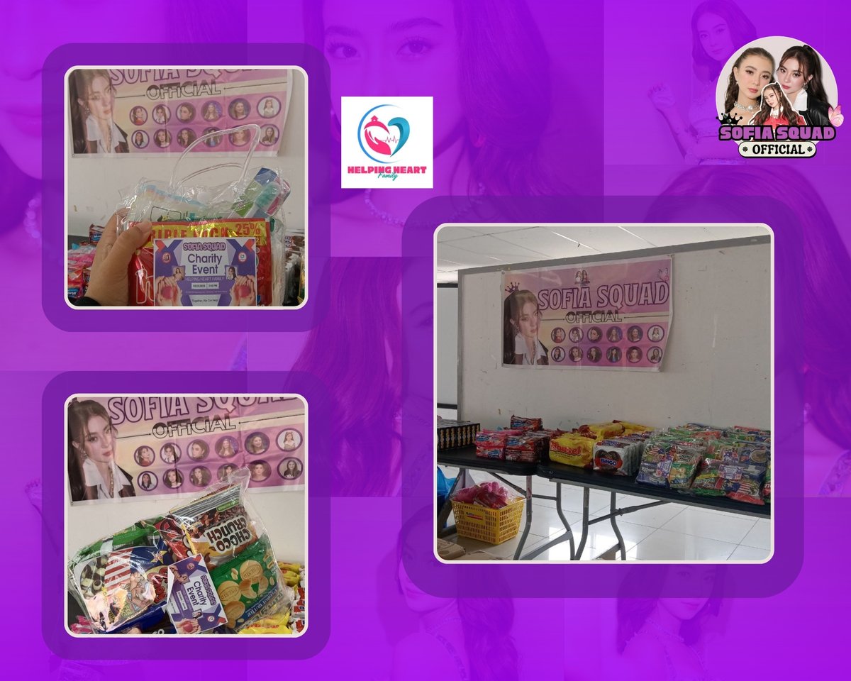 sofiasquadofc's tweet image. CHARITY EVENT UNLOCKED! ✨💜

Taos puso kaming nagpapa salamat sa mga tumulong saamin. Kung hindi dahil sainyo hindi namin to magagawa! Sa mga nag sponsor maraming salamat sa tiwala na binigay niyo para saaming unang PROJECT ngayong taon. SOFIA SQUAD OFC always thankful 🤗🥰💜