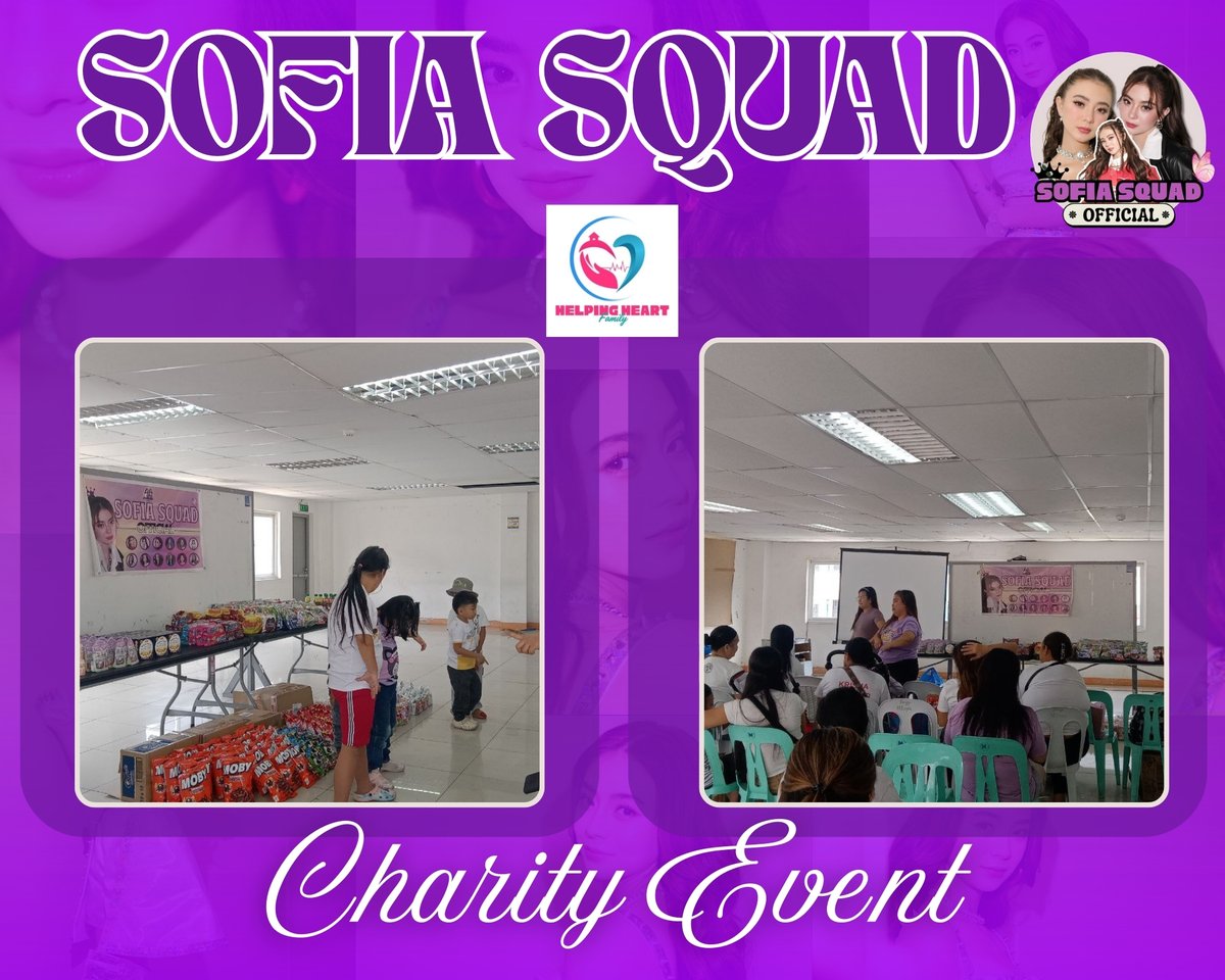 sofiasquadofc's tweet image. CHARITY EVENT UNLOCKED! ✨💜

Taos puso kaming nagpapa salamat sa mga tumulong saamin. Kung hindi dahil sainyo hindi namin to magagawa! Sa mga nag sponsor maraming salamat sa tiwala na binigay niyo para saaming unang PROJECT ngayong taon. SOFIA SQUAD OFC always thankful 🤗🥰💜
