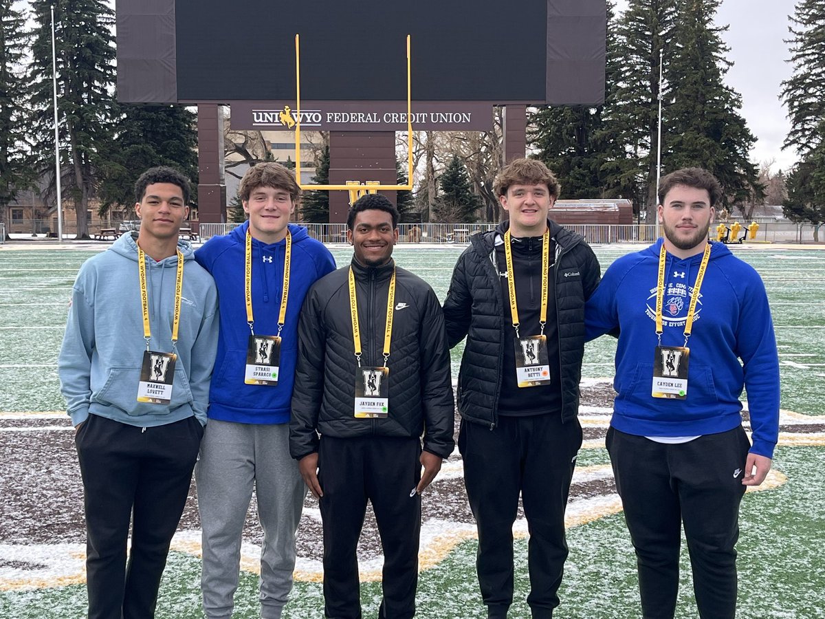 Strasi Sparaco (@strasisparaco) on Twitter photo Had a great time with some of my teammates in Laramie today. Thank you <a href="/CoachBHen/">Brian Hendricks</a> <a href="/CoachABohl/">Aaron Bohl</a> <a href="/WyoFBRecruiting/">Wyoming Football Recruiting</a> <a href="/wyo_football/">Wyoming Cowboy Football</a> for having us! <a href="/AnthonyBetti/">Anthony Betti 3 ⭐️</a> <a href="/MaxLovett11/">Maxwell Lovett 3⭐️</a> <a href="/Jayden_Fox02/">Jayden Fox</a> <a href="/cayden75lee/">Cayden Lee</a> <a href="/CCNextLevelFB/">Cherry Creek Next Level 🏈</a> <a href="/CreekFB/">CherryCreek Football</a> #GoPokes! Had a great time with some of my teammates in Laramie today. Thank you <a href="/CoachBHen/">Brian Hendricks</a> <a href="/CoachABohl/">Aaron Bohl</a> <a href="/WyoFBRecruiting/">Wyoming Football Recruiting</a> <a href="/wyo_football/">Wyoming Cowboy Football</a> for having us! <a href="/AnthonyBetti/">Anthony Betti 3 ⭐️</a> <a href="/MaxLovett11/">Maxwell Lovett 3⭐️</a> <a href="/Jayden_Fox02/">Jayden Fox</a> <a href="/cayden75lee/">Cayden Lee</a> <a href="/CCNextLevelFB/">Cherry Creek Next Level 🏈</a> <a href="/CreekFB/">CherryCreek Football</a> #GoPokes!