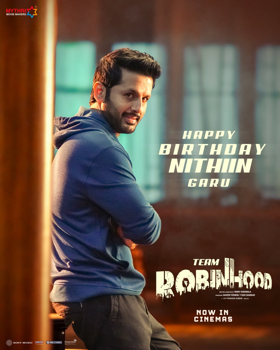Mythri Movie Makers (@mythriofficial) on Twitter photo Wishing our 'ROBINHOOD' <a href="/actor_nithiin/">nithiin</a> a very Happy Birthday ❤️🔥
Enjoy our Robinhood's adventure with the SUMMER'S PERFECT ENTERTAINER 💥💥
Book your tickets now!
🎟️ linktr.ee/RobinhoodTicke…
<a href="/actor_nithiin/">nithiin</a> <a href="/sreeleela14/">Sreeleela</a> <a href="/VenkyKudumula/">Venky Kudumula</a> <a href="/davidwarner31/">David Warner</a> <a href="/gvprakash/">G.V.Prakash Kumar</a> #RajendraPrasad Wishing our 'ROBINHOOD' <a href="/actor_nithiin/">nithiin</a> a very Happy Birthday ❤️🔥
Enjoy our Robinhood's adventure with the SUMMER'S PERFECT ENTERTAINER 💥💥
Book your tickets now!
🎟️ linktr.ee/RobinhoodTicke…
<a href="/actor_nithiin/">nithiin</a> <a href="/sreeleela14/">Sreeleela</a> <a href="/VenkyKudumula/">Venky Kudumula</a> <a href="/davidwarner31/">David Warner</a> <a href="/gvprakash/">G.V.Prakash Kumar</a> #RajendraPrasad