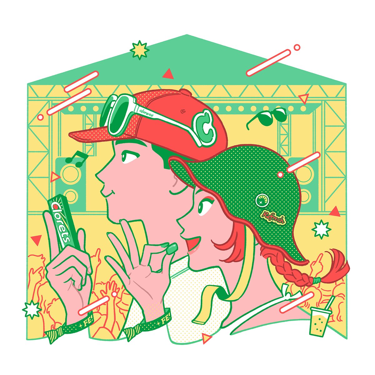 「【Work】 #クロレッツ 発売40周年記念 オリジナルTシャツプレゼントキャン」|ともわか|tomowakaのイラスト