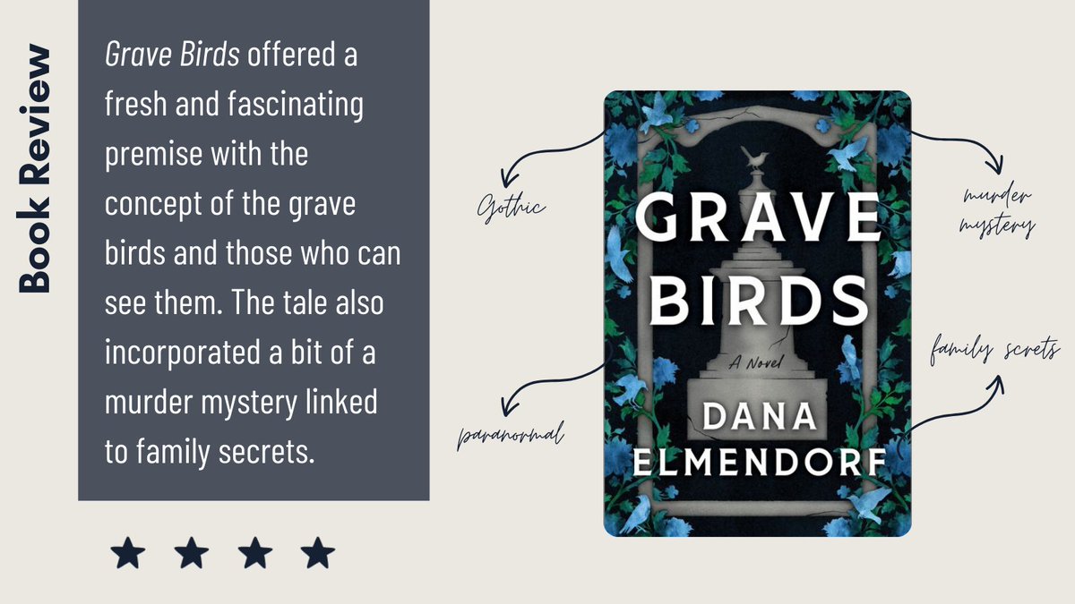 #bookreview: Grave Birds by Dana Elmendorf (paranornal) (ARC via NetGalley in exchange for an honest review): nickijmarkus.blogspot.com/2025/03/book-r…
