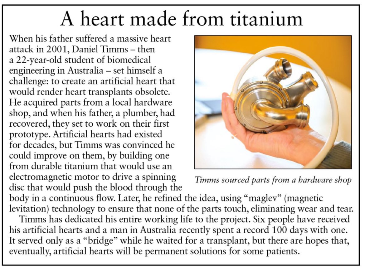 Milestone in biomedical engineering.
(From The Week)