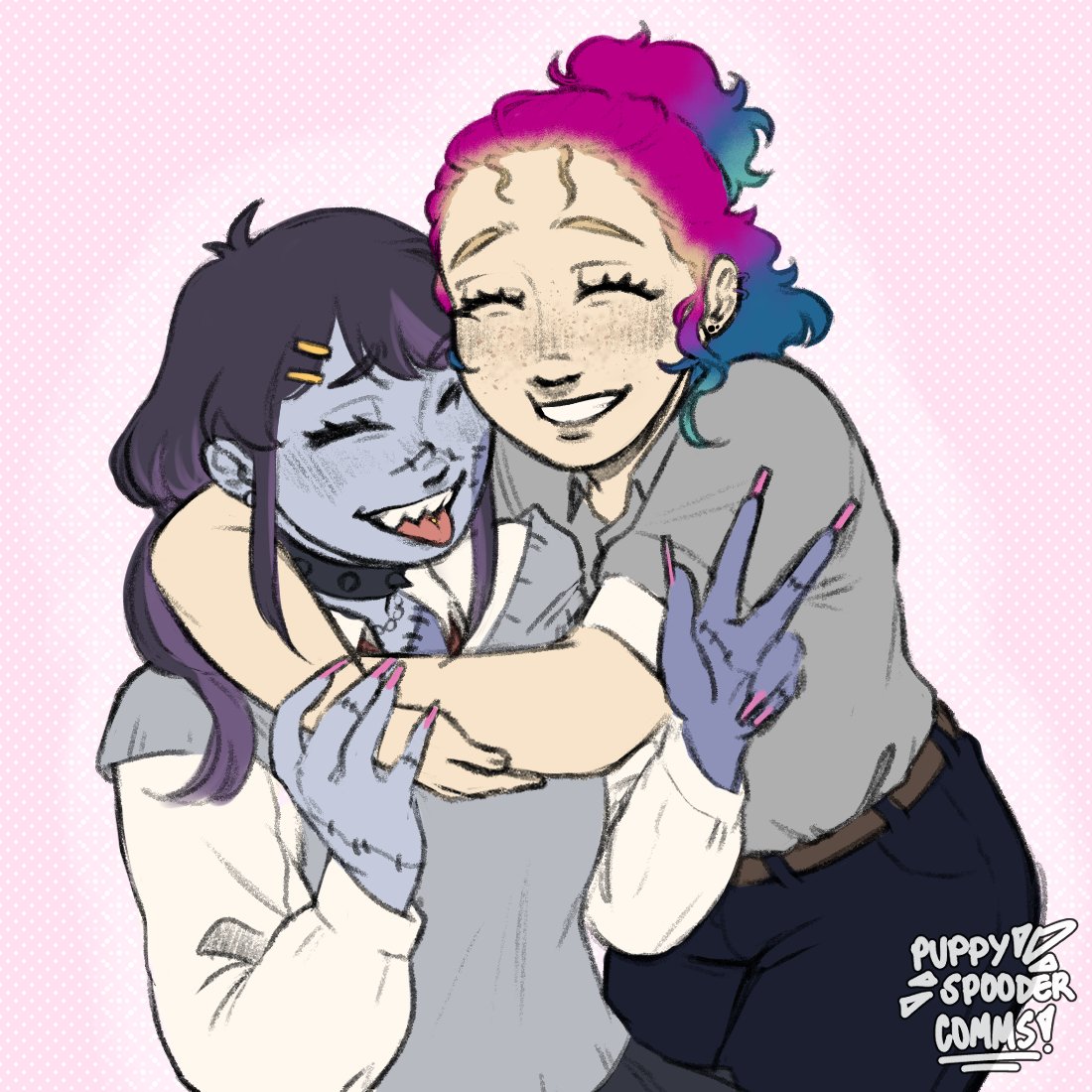 Commission finished! Thank you 💜<a href="/InternetFeitje/">Dakota | JoDoesSomething</a> ft. <a href="/Kobeepb/">🏁Kobee :) on bluesky now</a> 
------------ 
#commissionsopen #commissionart #digitalart