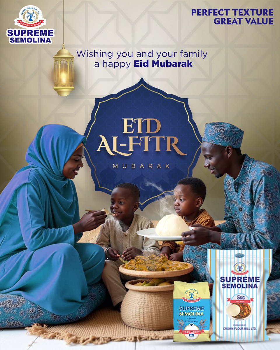 SupremeSemoNg's tweet image. On this blessed day of Eid, let’s celebrate the joy and blessings of this season. End this amazing journey of devotion with tasty and delicious Supreme semolina meals.

 #Supremesemolina #Supremeexperience #PerfectTexture #GreatValue #Ramadan #RamadanMeals #Iftar