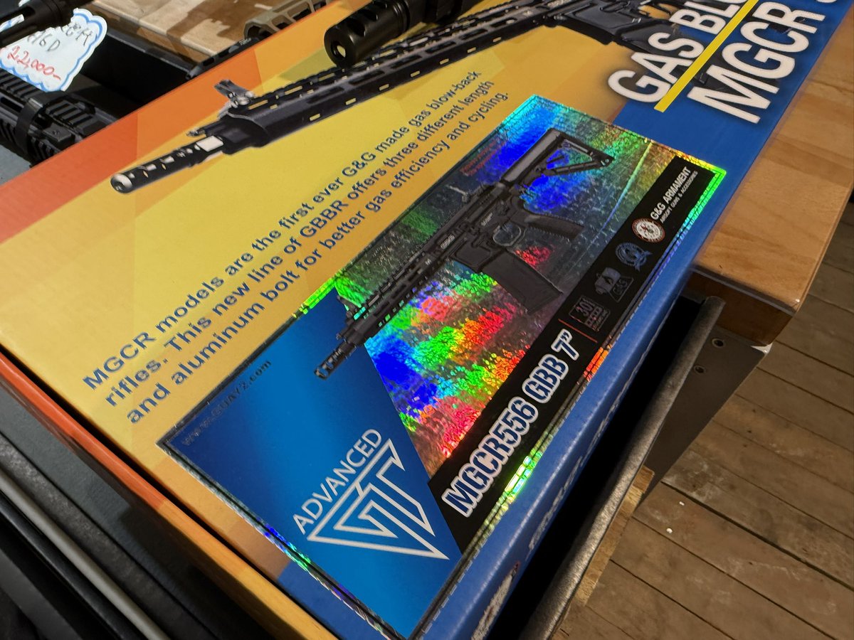 G&amp;G MGCR556 GBB 7 入荷しました！

もちろん新品です！

営業時間も残りわずかとなりましたので、
超特価55,000円にて販売中！！！

この機会に是非！！

#トレイルアームズ
#GG
#ガスブロ
#m4a1
#サバゲー