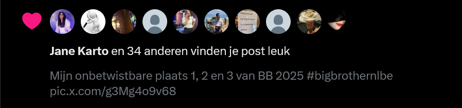 Vorig jaar Lenie die regelmatig grapjes over hem likete (vond ik super) en dit jaar... de kers op de taart, mijn seizoen is geslaagd! #bigbrothernlbe #teamjaxel