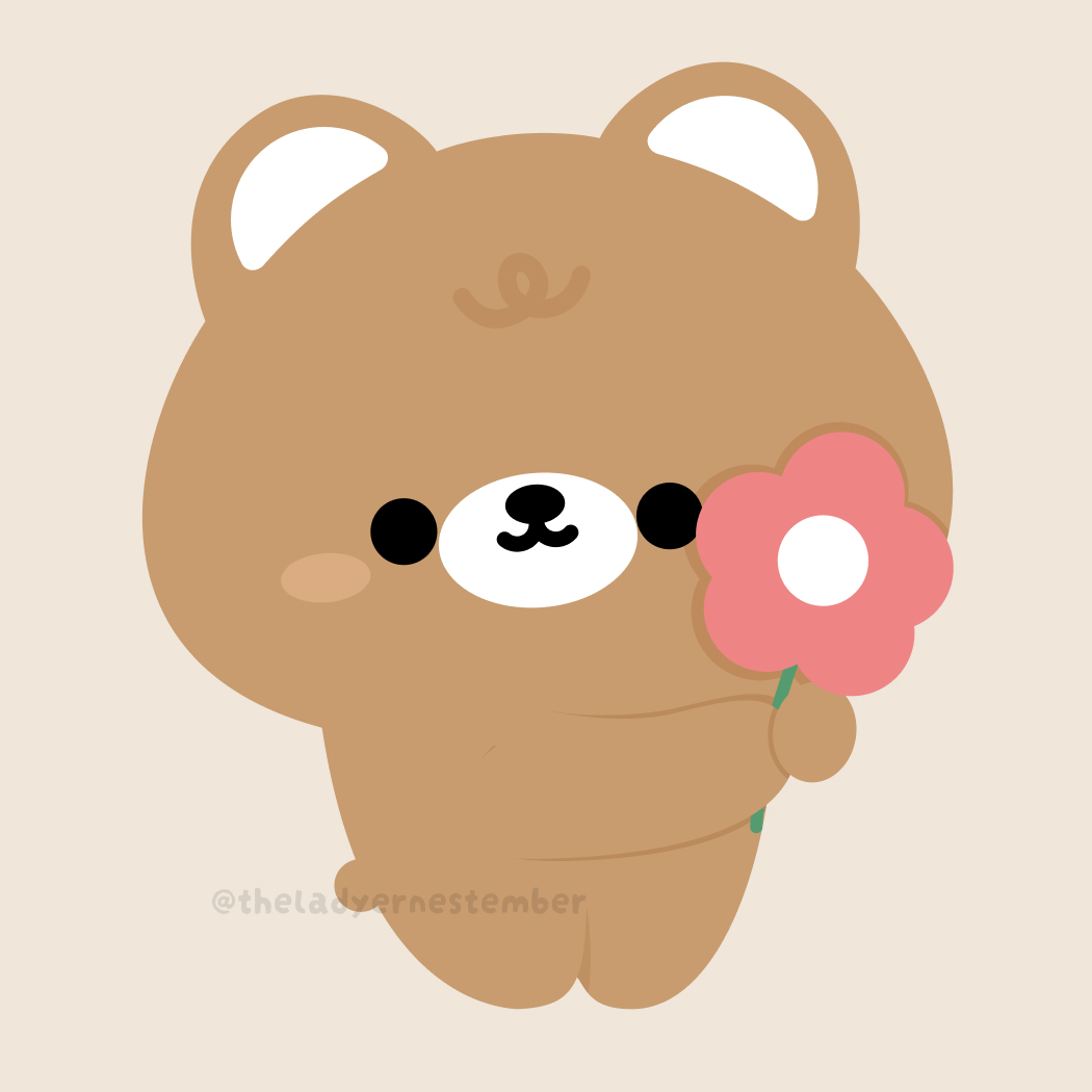 ernestember's tweet photo. Brown Bear Bear 🐻 wants to pass you a flower because you are important and the cutest!

#love #art https://t.co/zIrQqpusEM