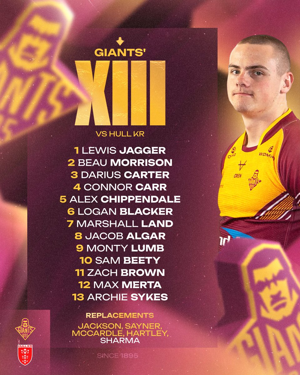 Giantsrl's tweet image. Your Giants Reserves to take on Hull KR at Laund Hill at 11:00am ✌️

#Since1895