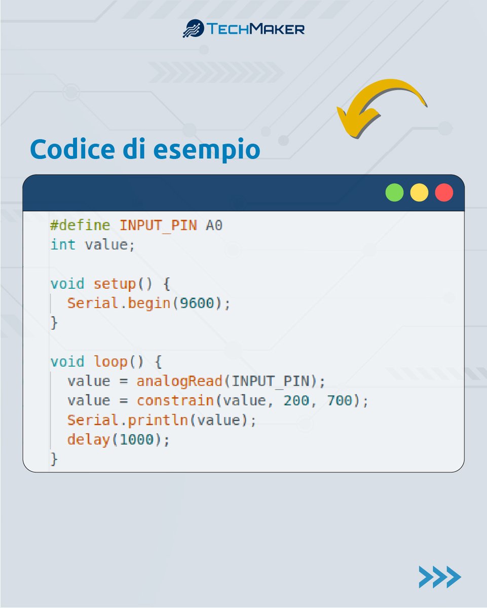 TechMakerIT's tweet image. A cosa serve la funzione constrain()?
🎯 La funzione constrain vincola un numero entro un intervallo definito.
#TechMaker - Libera la tua #vogliaDiCostruire 
#arduino #sketch #codice #elettronica #programmazione