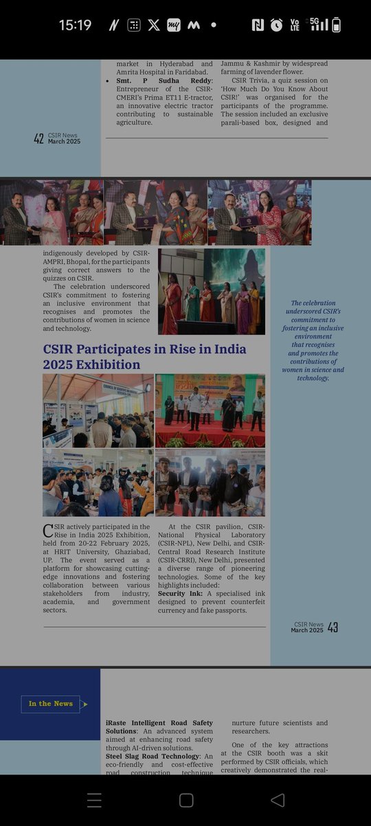 ScienceReporte1's tweet image. The March 2025 issue of CSIR News is out and available at niscpr.res.in/periodicals/cs…

@CSIR_IND 
@CSIR_NIScPR