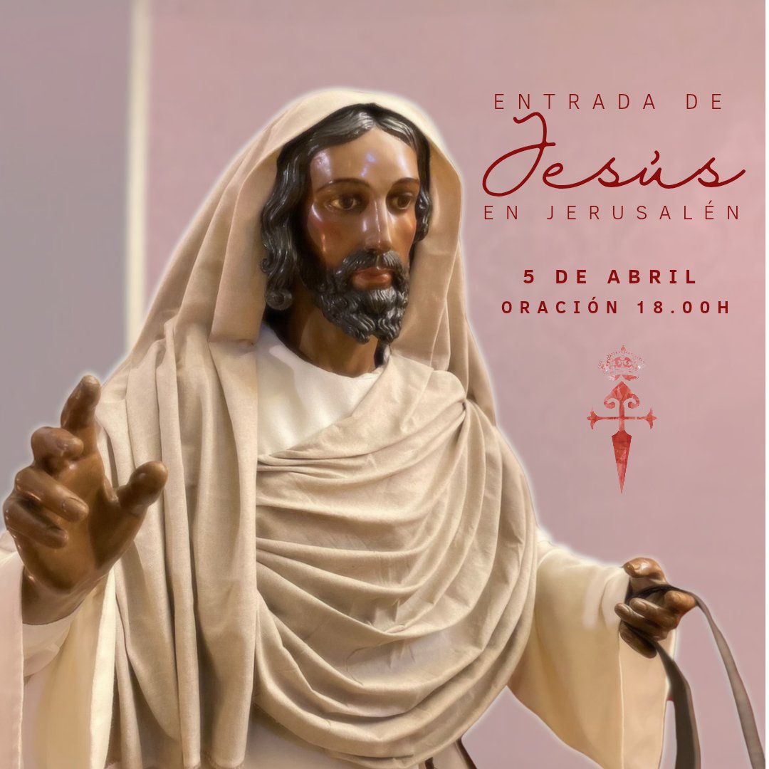 "Cuando Jerusalén despertó, ya todo era palma y hosanna".

El próximo sábado, nos reuniremos en torno a la Entrada de Jesús en Jerusalén. Una oración compartida y un instante de fe en el que acompañaremos con nuestro corazón al Señor que viene.

📍 Parroquia de Santa María.