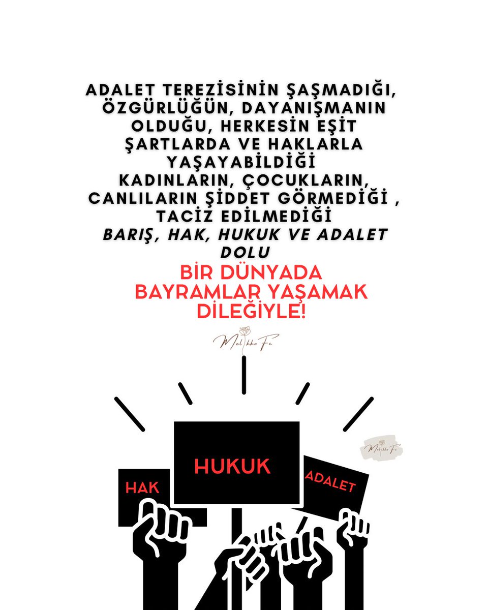 Barış, hak,hukuk ve adalet dolu bir dünyada bayramlar yaşamak dileğiyle…!

#melikeşahin #bayram