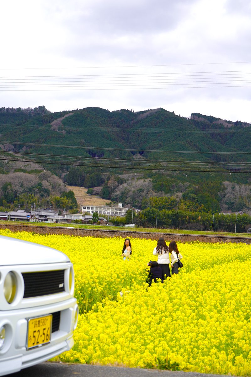 CL71069477's tweet image. 今日午後はラパンSSで150キロのドライブ！
 火の鳥＆お嬢様とパシャリ😇
菜の花の香りに春を感じることはできたけど、とにかく風が強くて寒かった🥶