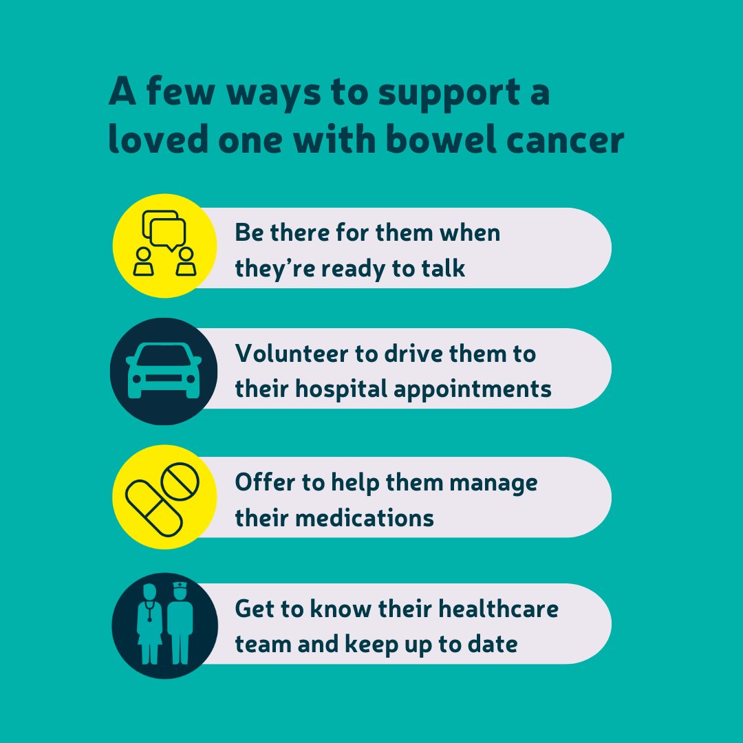 For #MothersDay, we’d like to offer a few tips on how to support a loved one living with bowel cancer.

Supporting a loved one through their journey with #BowelCancer can be difficult, and you may feel unsure about the best way to help.  
 
Our website offers helpful advice and
