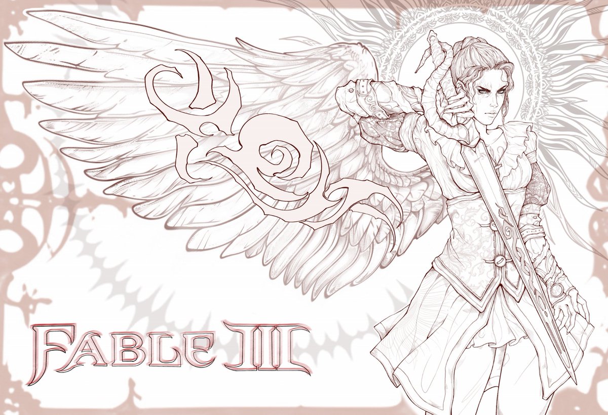 BlazeBlue2058's tweet image. FABLEⅢ Painted Queen Albion, been paying attention to the game, really liked it, so(ÒωÓױ #FABLE3 #fable #fanart #fablefanart