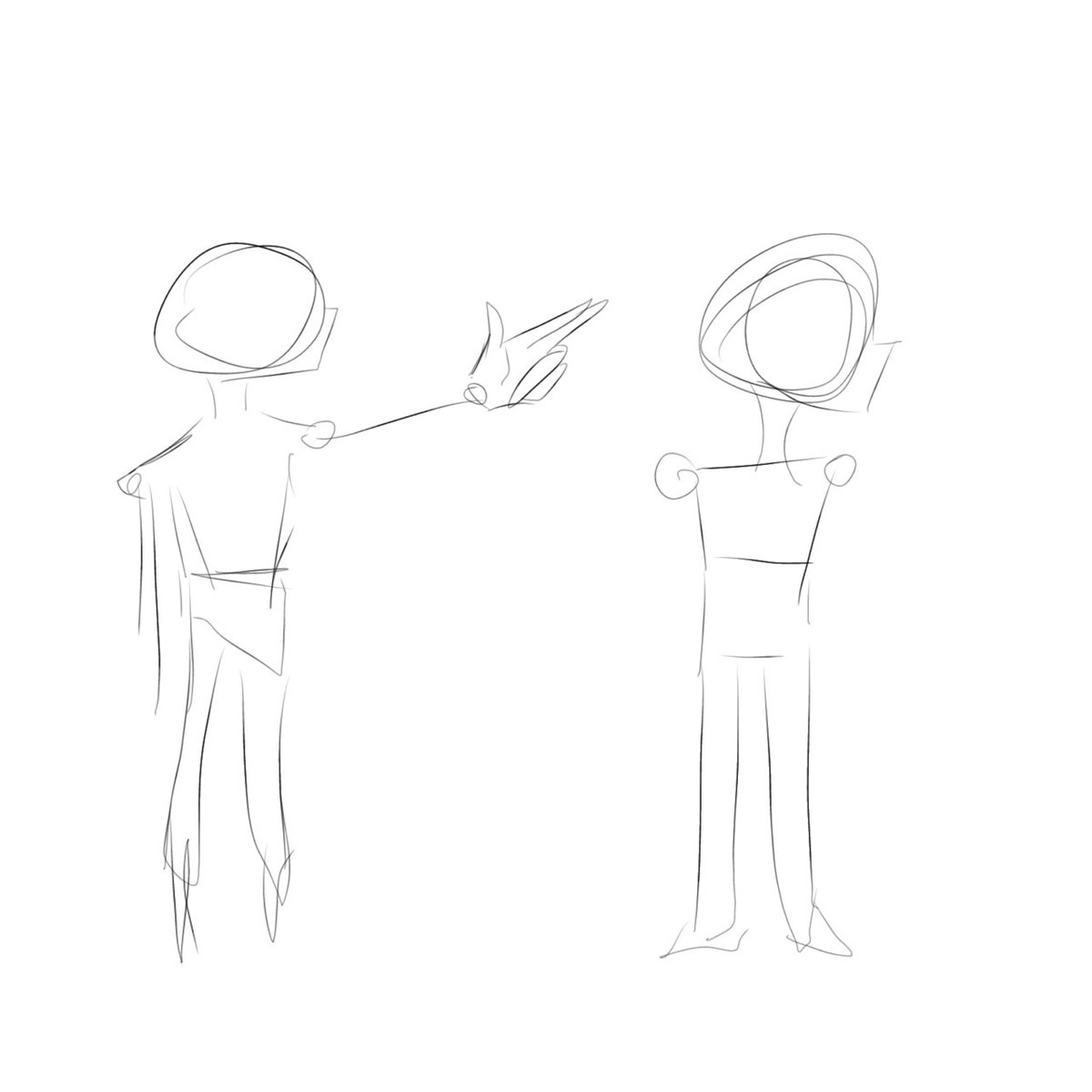 Nate_IsDead's tweet photo. I had an idea for an animatic and wanted to get some frames sketched out so I wouldn't forget.

This shit is so goofy looking. https://t.co/rneZPmSSiz