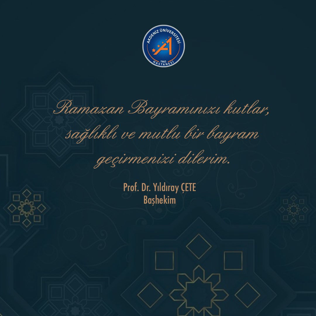 Ramazan Bayramı’nı en içten dileklerimle kutluyorum. Sevdiklerinizle birlikte sağlık, huzur ve mutluluk dolu bir bayram geçirmenizi dilerim. Bayramınız mübarek olsun!