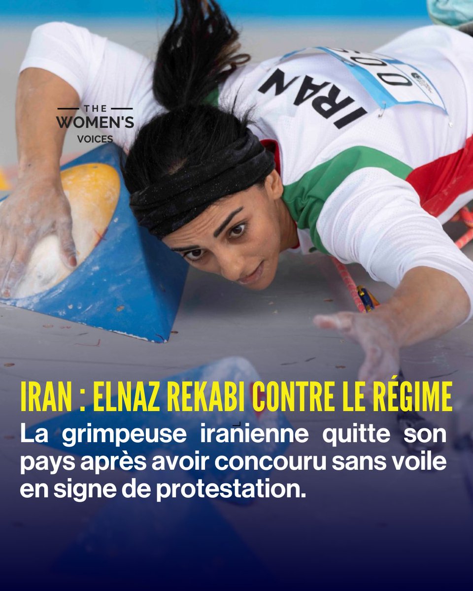 TheWomensVoice1's tweet photo. 🧗♀️ Elnaz Rekabi, grimpeuse iranienne, a marqué l’histoire en participant à une compétition d’escalade sans voile en 2022, et aujourd’hui, elle quitte l’Iran pour retrouver sa liberté.
#ElnazRekabi #FemmesLibres #DroitsDesFemmes #Résistance #Liberté #Sport #CourageFéminin https://t.co/eiGby9Ym8E