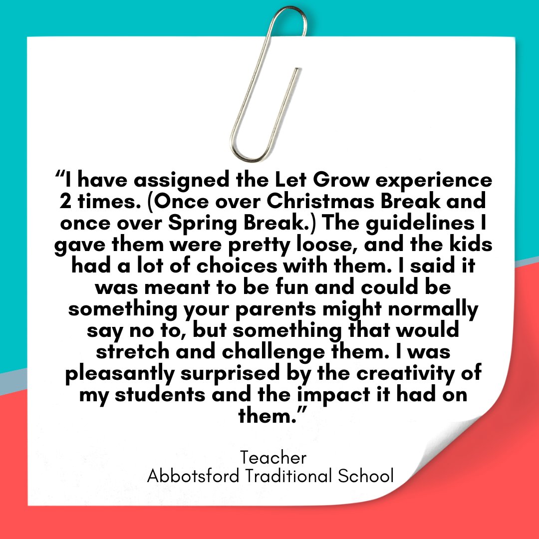LetGrowOrg's tweet image. A teacher at @abbytitans assigned students an assignment to try something new on their own. The result? They rode bikes to get groceries, baked cakes, and more! When we step back, we let kids let grow.

#EducationInnovation #StudentEmpowerment #LetGrow #LetGrowExperience