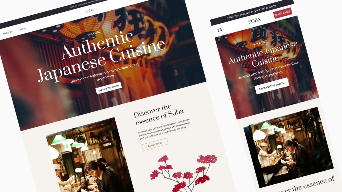 RufoStudio's tweet image. 🚀 Introducing Soba – Restaurant Website Figma Template! 🍽️✨

🔥 Key Features:
✅ 08+ Beautiful Screens
✅ UI Kit &amp;amp; Auto Layout for Easy Customization
✅ Pixel-Perfect, Organized &amp;amp; Fully Editable

Available on Gumroad 👉 rufostudio.gumroad.com/l/soba-restaur…