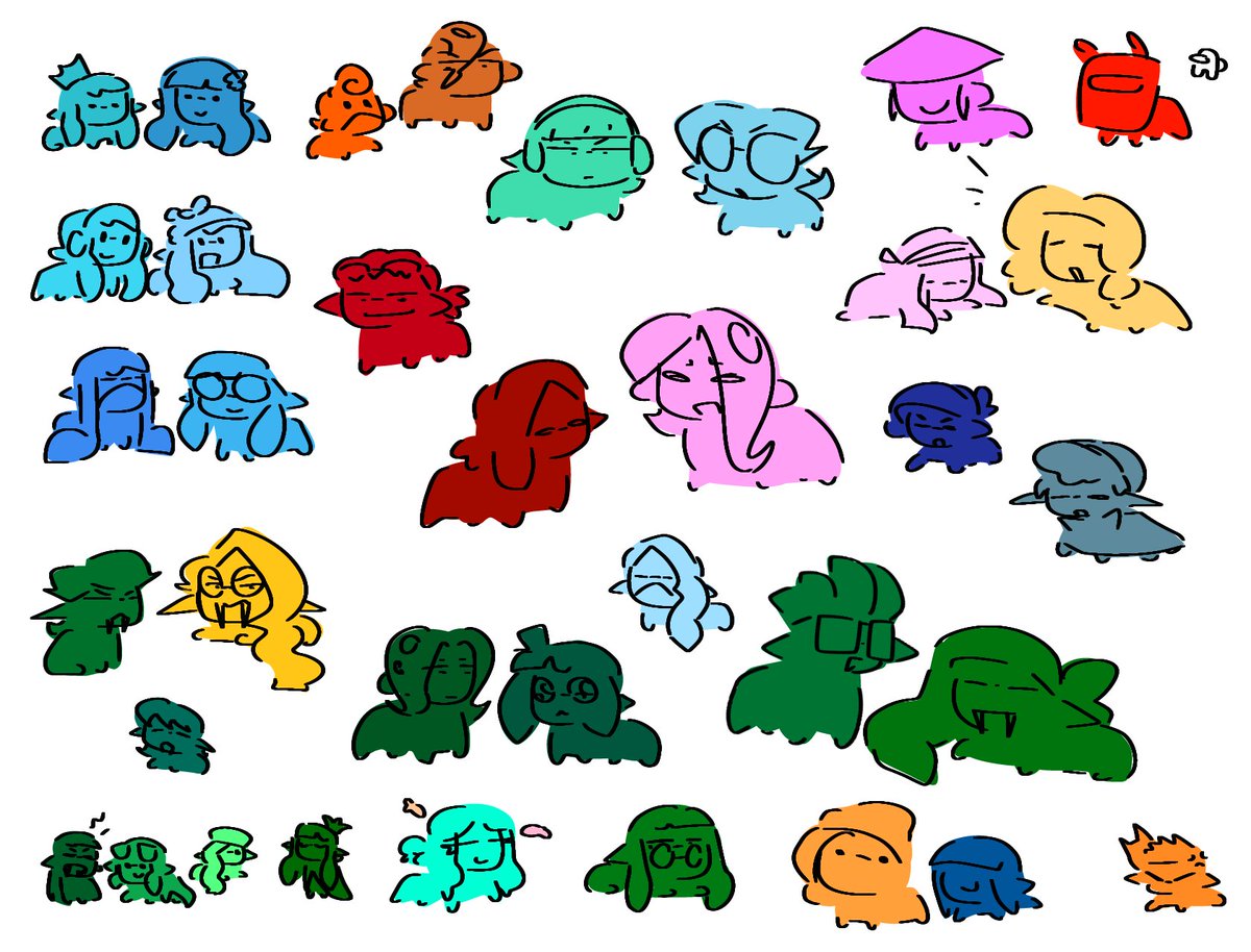 _AALUKO's tweet image. I am incapable of drawing a full piece at the moment so please enjoy my fweebles