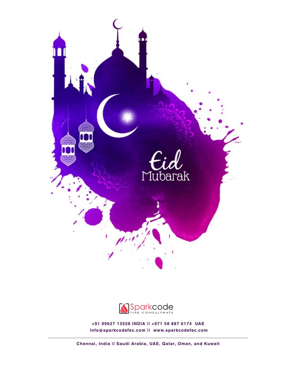fire_code012's tweet image. 🌙 Eid Mubarak! May this beautiful day bring happiness, peace, and success to you and your loved ones. Wishing you a prosperous and joyous celebration! 💜✨
+91 99627 13558 (India) | +971 58 887 6174 (UAE)
info@sparkcodefec.com sparkcodefec.com
#EidMubarak #eidulfitr2025
