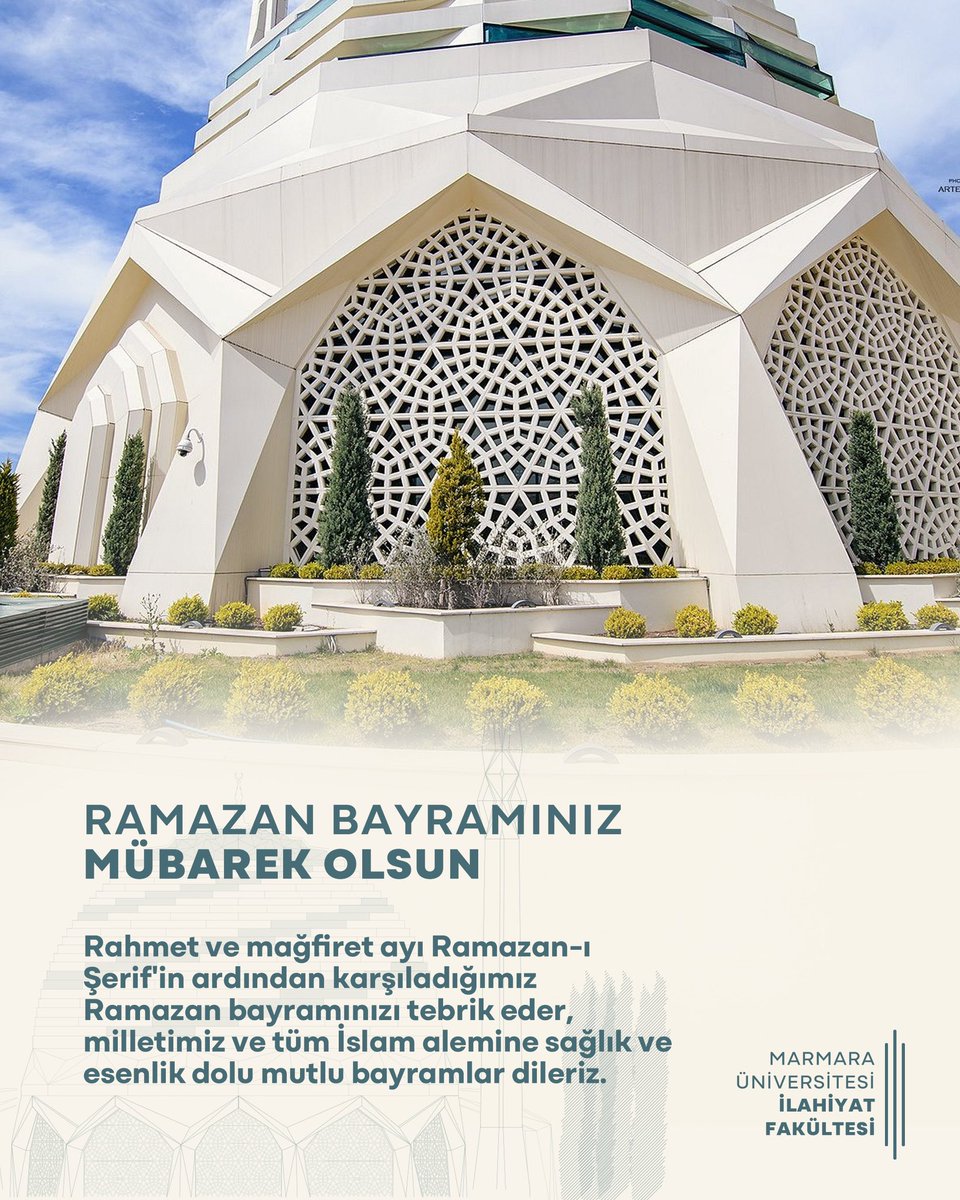 marunilahiyat's tweet photo. | Hayırlı Bayramlar 

Rahmet ve mağfiret ayı Ramazan-ı Şerif'in ardından karşıladığımız Ramazan bayramınızı tebrik eder, milletimiz ve tüm İslam alemine sağlık ve esenlik dolu mutlu bayramlar dileriz.    

#marmarailahiyat https://t.co/yWKPrO4SCt
