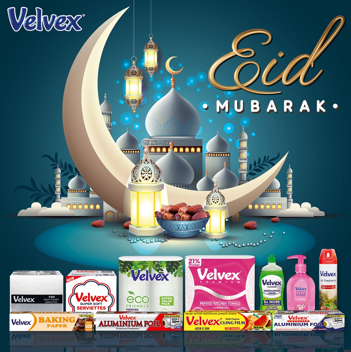 As you gather for sweet memories and sweeter meals, may your Eid be wrapped in love, comfort, and the care of Velvex ❤️. Wishing you a hygienic and happy Eid al-Fitr! 🌙

#velvexforeverymoment❤️❤️❤️☺️  #eidmubarak #EidAlFitr