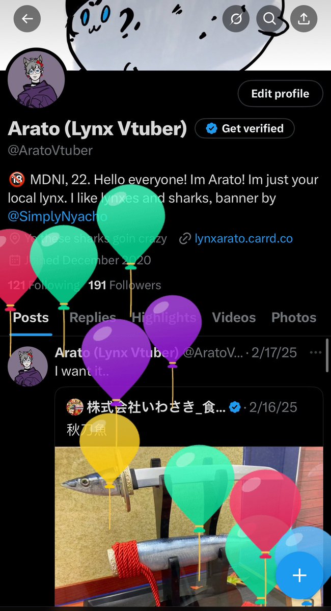 AratoVtuber's tweet photo. The balloons, they arrive https://t.co/vZ0Fvj1wz1