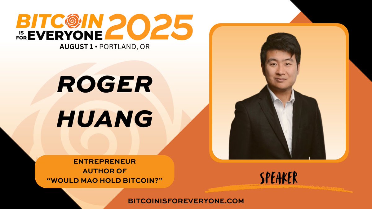 BITCOINisforALL's tweet image. We&apos;re thrilled to welcome @Rogerh1991 to #B4E2025 as a CONFERENCE SPEAKER! 🎤

Join us Friday, August 1st at Revolution Hall in Portland! 🌲🏔️🌹
#BitcoinIsForEveryone #BTC #PDX #Bitcoin

Special Announcement Tickets 🎟️ ($109) in the link below! ⬇️