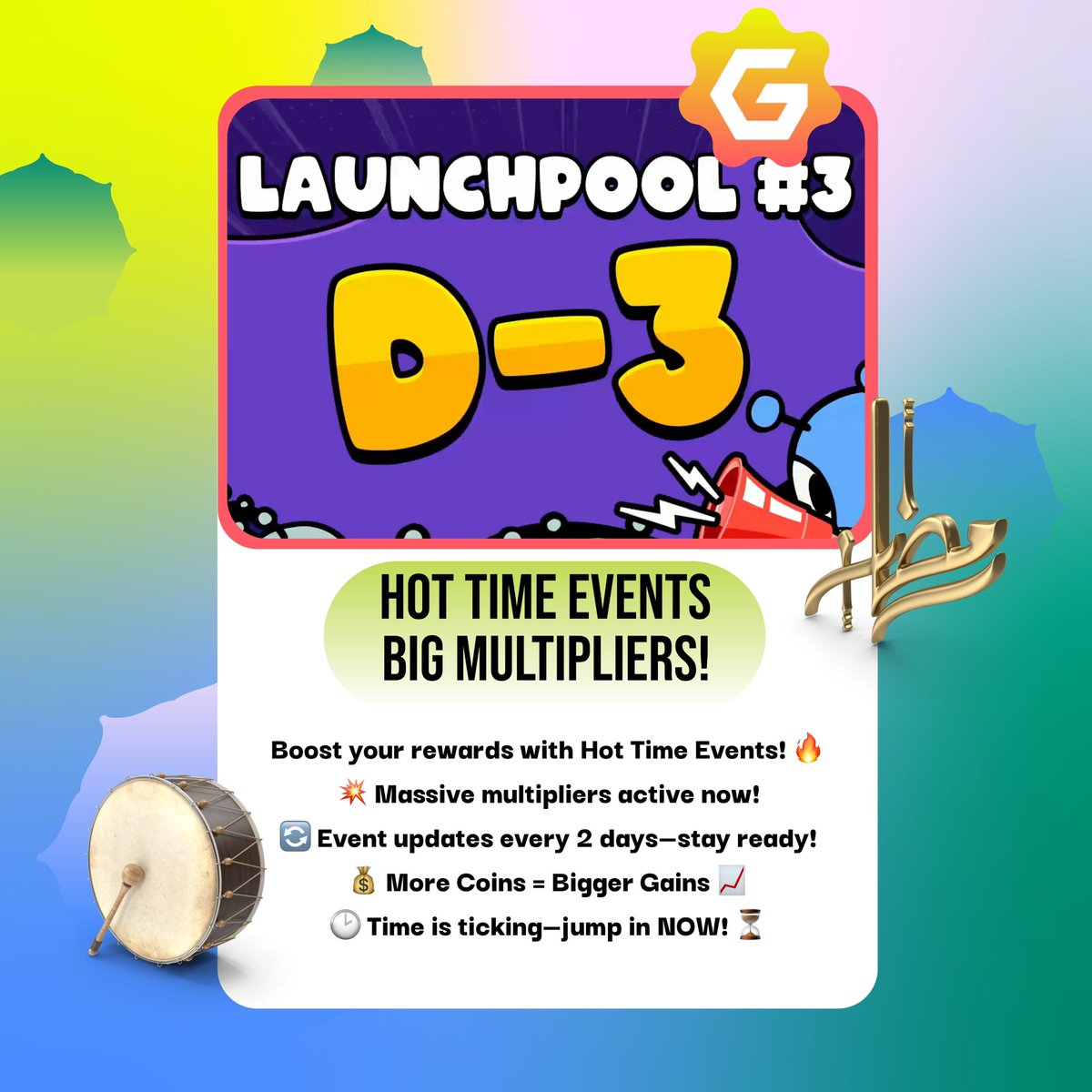 Proxyens's tweet photo. 🚨 LP#3 يقترب من نهايته – الفرصة الأخيرة! 🚨
⚡ Hot Time Events – Big Multipliers! ⚡

🔥 عزّز مكافآتك مع أحداث Hot Time!
🔥 Boost your rewards with Hot Time Events!

💥 مضاعفات هائلة نشطة الآن!
💥 Massive multipliers active now!

🔄 يتم تحديث الحدث كل يومين – اخر فرصة !
🔄 Event updates every 2 days— Last Chance !

💰 المزيد من العملات = مكاسب أكبر!
💰 More Coins = Bigger Gains!

🕑 الوقت ينفد – انضم الآن قبل إغلاق Launchpool #3!
🕑 Time is ticking—jump in NOW before LP#3 closes!

🔗 https://t.co/QzZHS0NmF1

#GombleSquad #Launchpool3 #HotTime #Web3Gaming