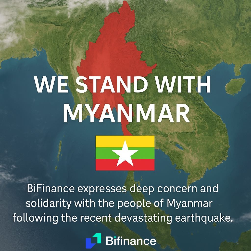 After the devastating earthquake in #Myanmar, #BiFinance extends our deepest sympathies to all those affected. 🫂

#BiFinance is coordinating with official #Myanmar authorities to provide $100,000 worth of #BFT tokens as part of an emergency humanitarian relief initiative.📝