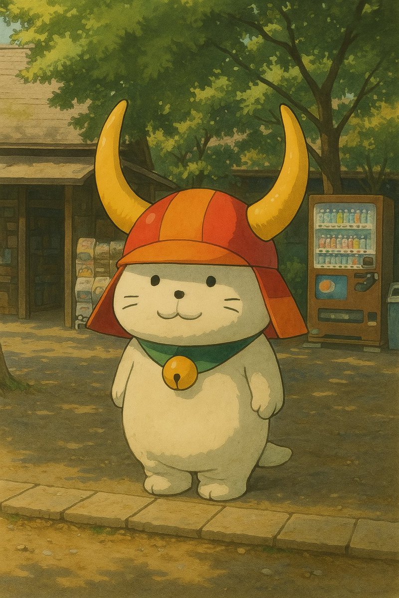 Hitachino3's tweet photo. ひこにゃんをジブリ風にしてもらったら太った　彦根市よりもジブリのほうが儲かるのかしら…（震え声） https://t.co/AfF6hX921i