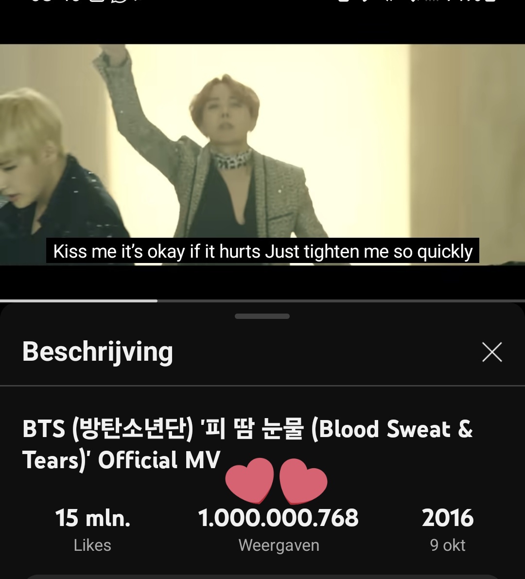 Operation14b's tweet image. Blood Sweat and Tears has reached 1Billion views on YouTube!!!
Another mv of our ob10 list has made it and we are yet another step closer to making bts be the artists with the most MV's over 1b!!!