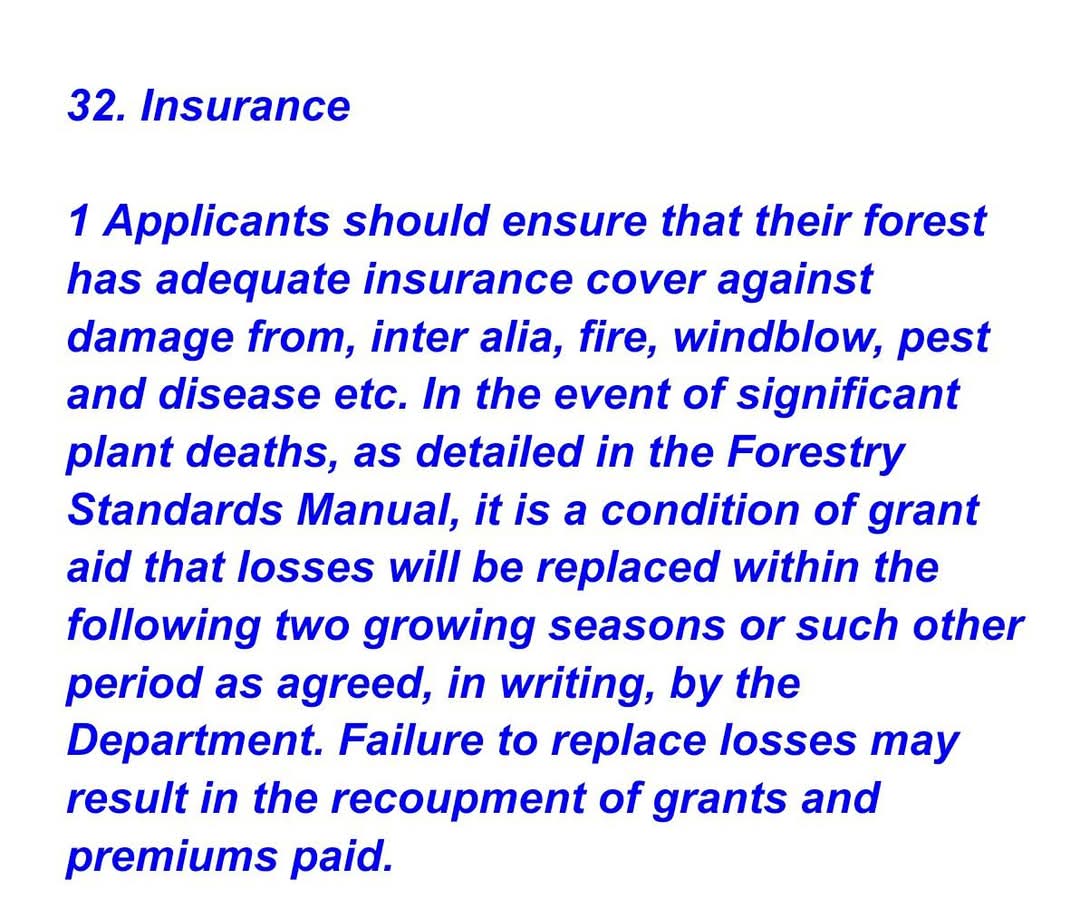 Hard to know why Government <a href="/agriculture_ie/">Dept of Agriculture, Food and the Marine</a> <a href="/MHealyRae/">Michael Healy-Rae</a> is going to bail out 🌲 investors after storm damage with yet more taxpayers money when their own forest manual  requires owners to hold insurance fore such named events?  Industry lobby? State aid?? Moral hazard??