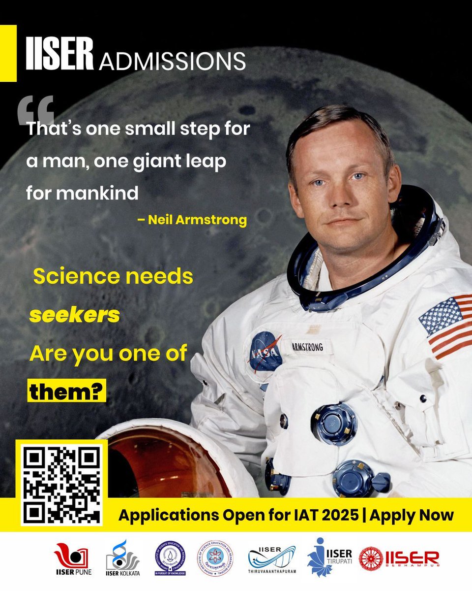IISER_BERHAMPUR's tweet image. Science isn’t for spectators—it’s for seekers. For those who chase the unknown, question the impossible, and push the boundaries of discovery.
Are you one of them?
Applications Open Batch 2025
Apply now : iiseradmission.in
#IAT2025 #IISERAdmissions2025