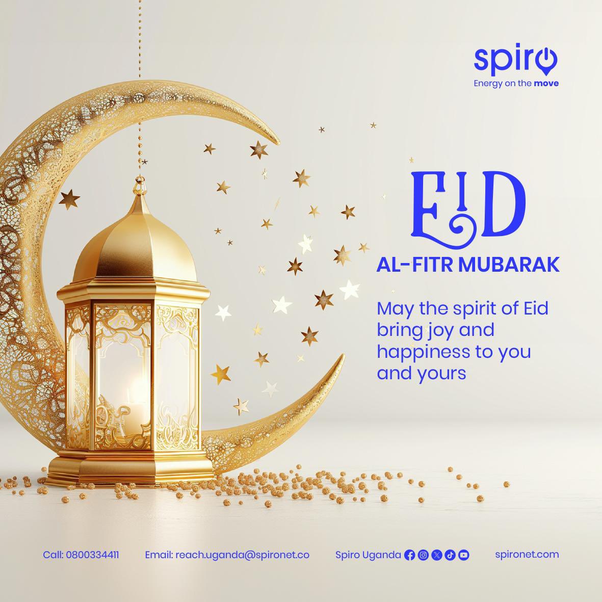 SpiroUganda's tweet photo. #EidMubarak to you and your loved ones! May this special day bring peace, joy, and countless blessings your way.
#spiroEVLoan #SPIROEVs https://t.co/mZR90BCoF5