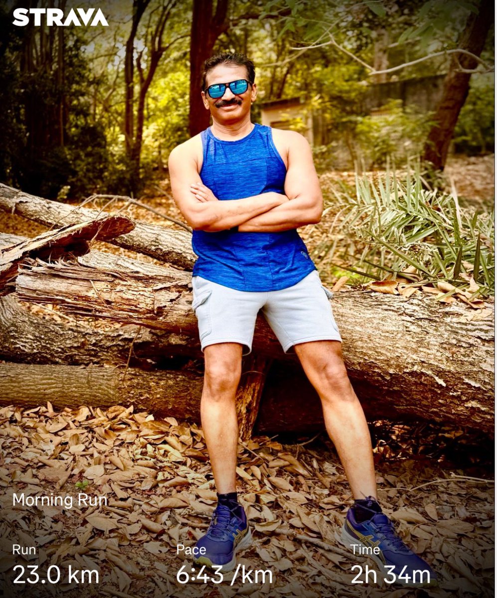 This week’s long run—23 km through IIT Madras—was a lesson in endurance. The sun was fierce, the shade of the trees divine. Deer grazed, monkeys played, and the trees stood like sages, silently guiding me through the heat.#running #run #runner #HalfMarathon