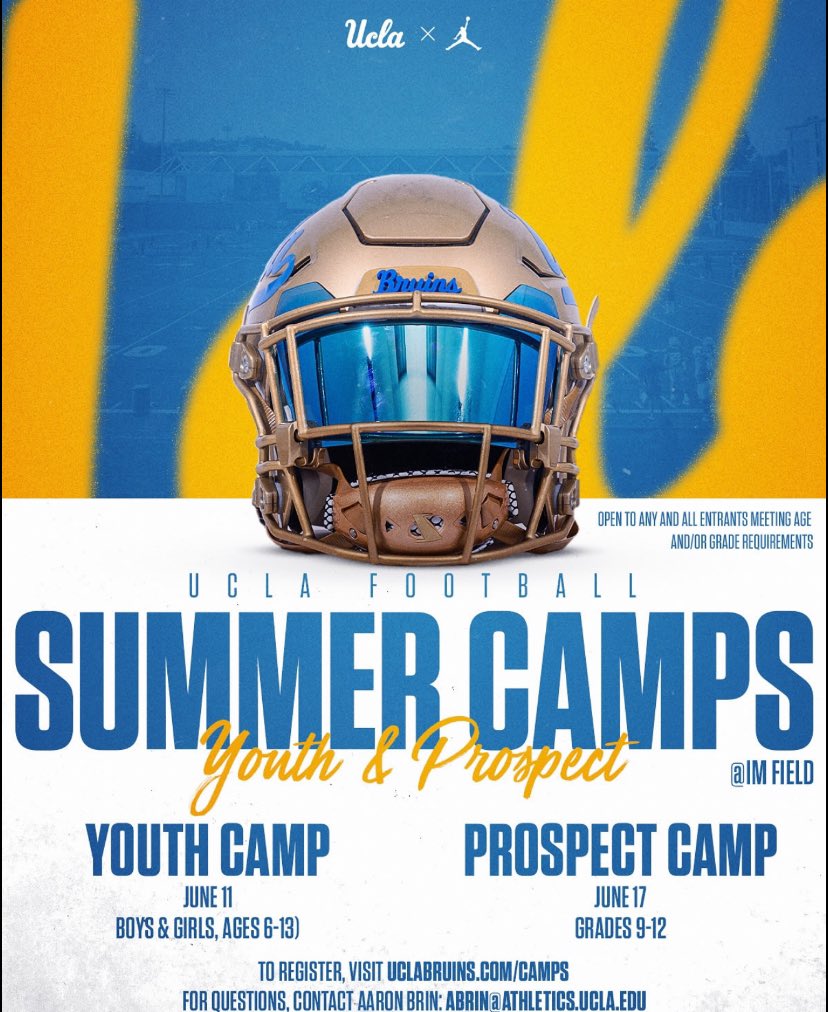 I will be in attendance at the ucla prospect camp June 17th. <a href="/UCLAFootball/">UCLA Football</a> <a href="/CoachJFrank/">Jethro Franklin</a> <a href="/DeShaunFoster26/">DeShaun Foster</a> #gobruins