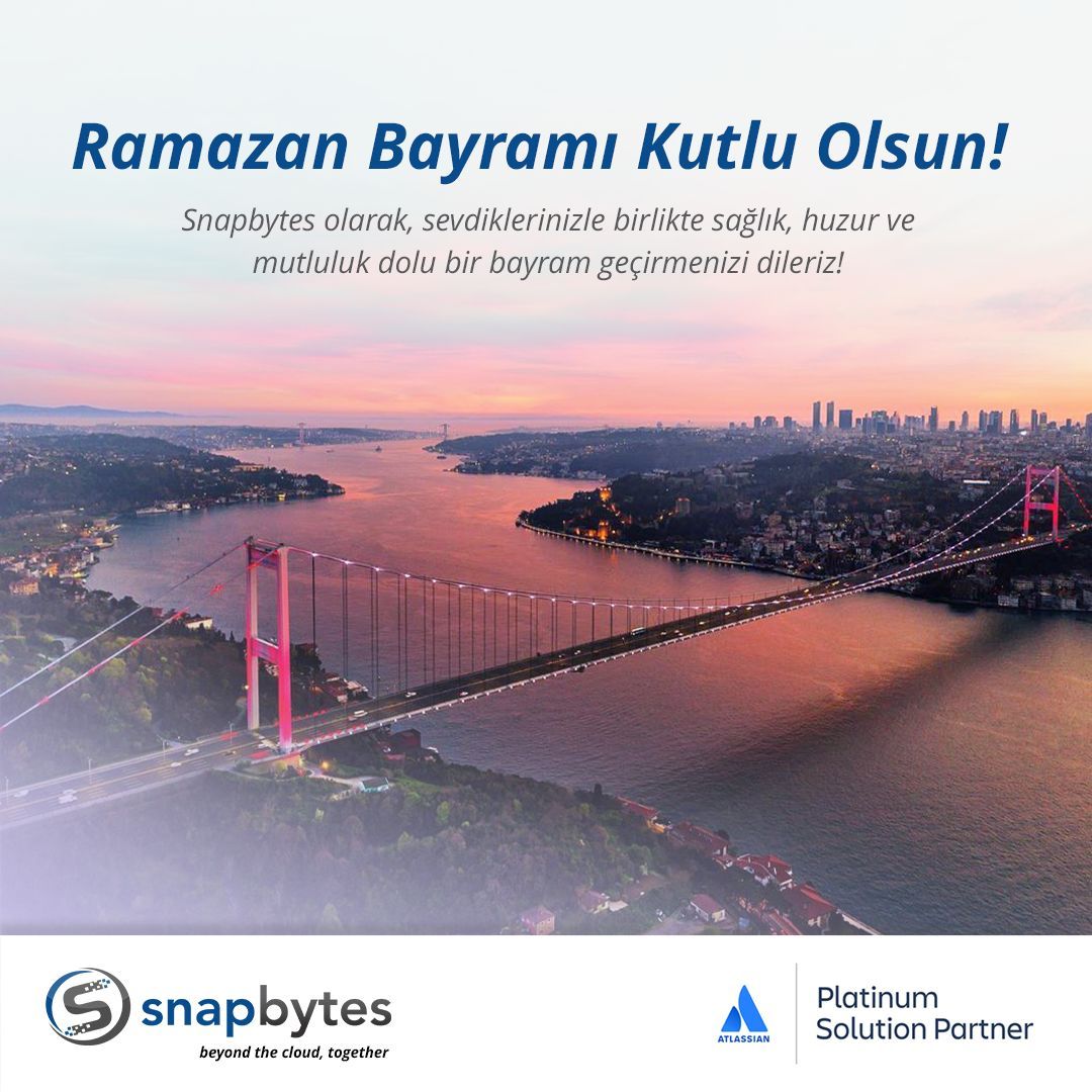 SnapBytes's tweet image. Snapbytes olarak, sevdiklerinizle birlikte sağlık, huzur ve mutluluk dolu bir bayram geçirmenizi dileriz! 🎉
#RamazanBayrami #Snapbytes #SnapAssign #Jira #AtlassianIntelligence #JiraApp #Confluence #AtlassianMarketplace #TaskManagement #Atlassian