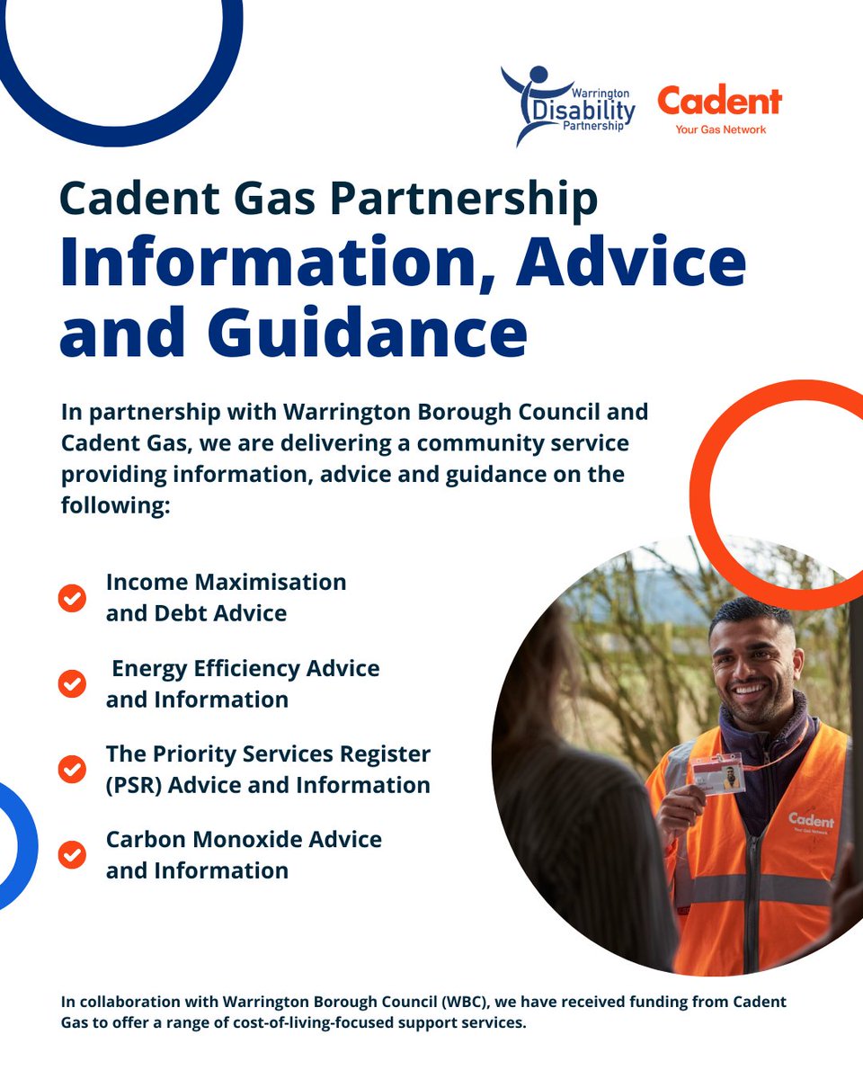 In collaboration with Warrington Borough Council, we have received funding from Cadent Gas to offer a range of cost-of-living-focused support services.

Learn more: ow.ly/gSHl50VpyRm
