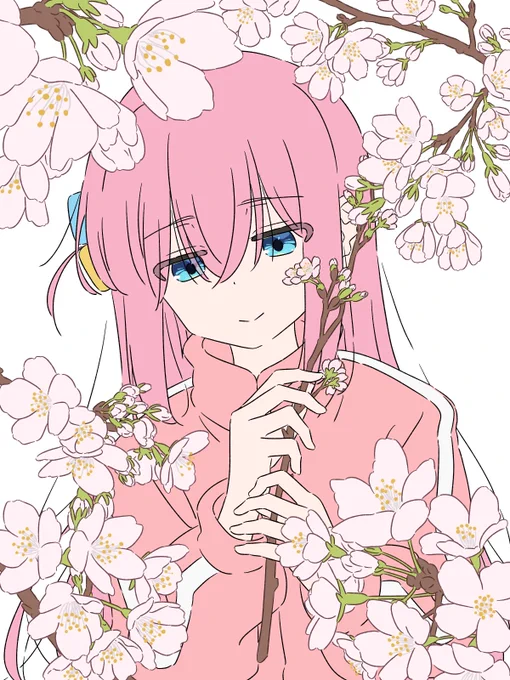 久々に制作過程も。Ixy先生の桜ミクちゃん絵が大好きなので、それをモチーフに描いてみました。 