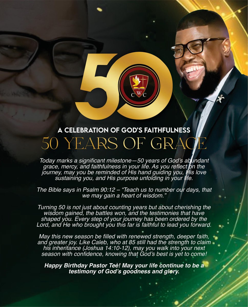 CWCKZNTV's tweet image. A Golden Jubilee!!, Happy birthday to our spiritual father Pastor T Ncanana, we wish him a blessed day❤️