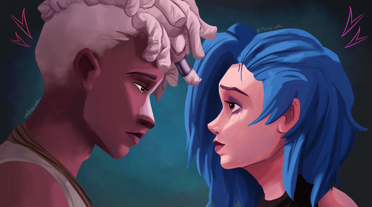 Maxxy_coffe's tweet photo. Buenaaaas, se que no es lo que usualmente suelo publicar, pero realmente quería hacer un fanars de Ekko y Jinx, sin nada más espero les guste 🤍💙

#arcanefanart #TimeBomb https://t.co/j75LklT5x5