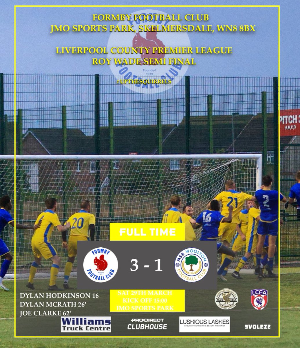 Formby Fc 3-1 MSB Woolton, booked our place in the final with a great performance against a very tough MSB side, we went into halftime 2-1 up, then settled it late on in the 2nd half 3-1, but credit to MSB they never stopped all game and always a threat 💛💙💛 #upthesquirrels🐿️