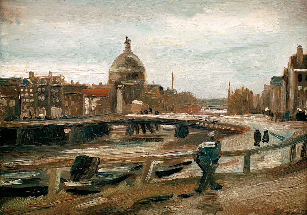 KJvanWijk's tweet photo. Op zoek naar Vincent van Gogh.
#Amsterdam

Gezicht op Amsterdam (oktober 1885).

“De twee paneeltjes die ik in Amsterdam heb geschilderd, zijn in grote haast gemaakt.” - Vincent van Gogh aan zijn broer Theo. https://t.co/D4zcxiapyT