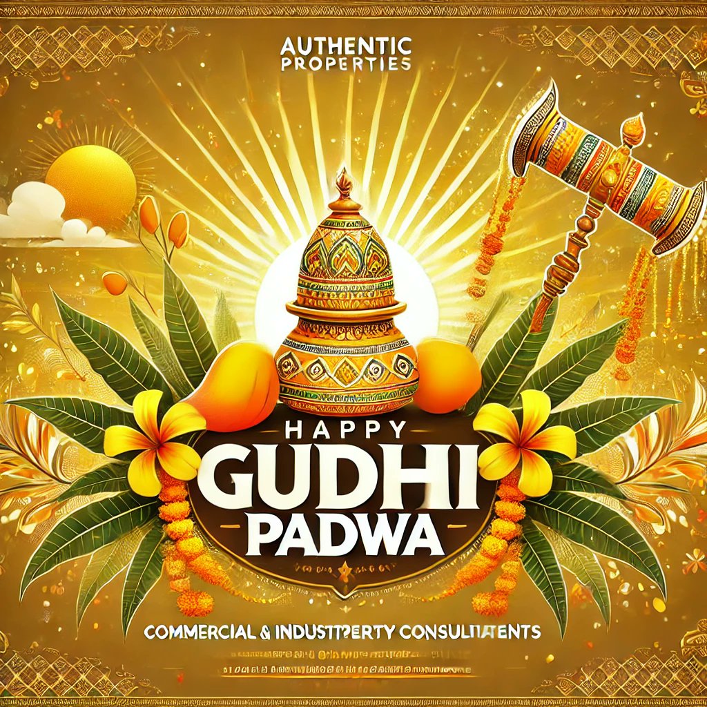 Wishing you a prosperous Gudhi Padwa from Authentic Properties, your trusted commercial &amp; industrial property consultants in Pune! Let us help you find the perfect property to grow your business. Call 9822148521. 02024477221. for expert advice and exclusive listings! #GudhiPadwa