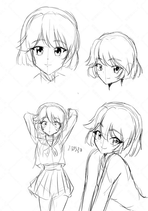 明日から(受かるかどうか分かんないけど)夏コミ新刊の作画作業に入るので練習。カンを取り戻すためデッサン人形使わずに描きます。 