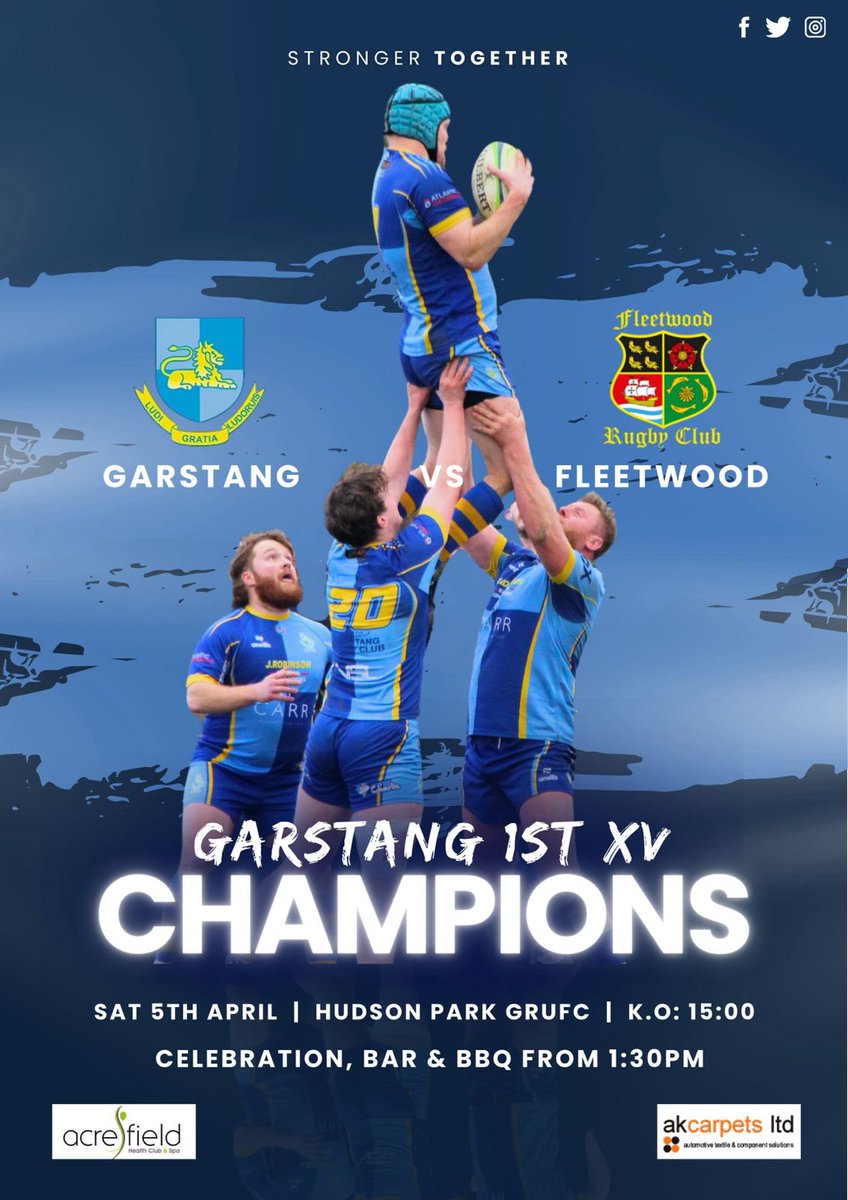 Garstang Rugby Club (@garstangrufc) on Twitter photo Congratulation <a href="/GarstangRUFC/">Garstang Rugby Club</a> 1st CV who secured the title this weekend #upthestang Congratulation <a href="/GarstangRUFC/">Garstang Rugby Club</a> 1st CV who secured the title this weekend #upthestang